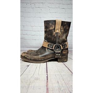 ☆ Bed Stu Cobbler Series Harnes Distressed Leather Boots Women's Size 8.5